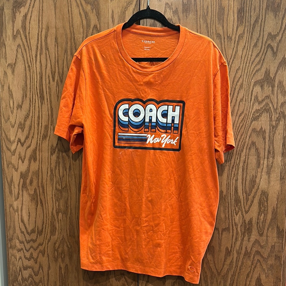Coach Men's Orange T-Shirt